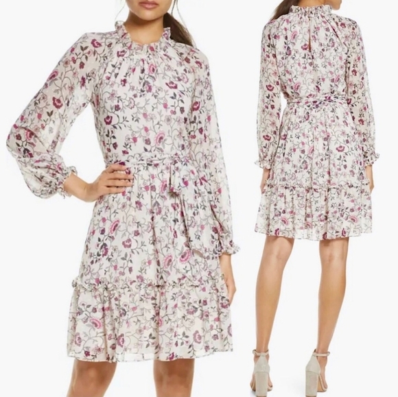 Eliza J Dresses & Skirts - Eliza J Floral Print Long Sleeve Dress - SIZE 4